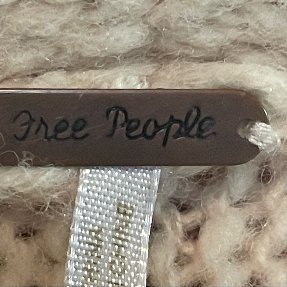 Free People far away cable Cream Button-Up Cardigan w/ collar - Picture 6 of 7